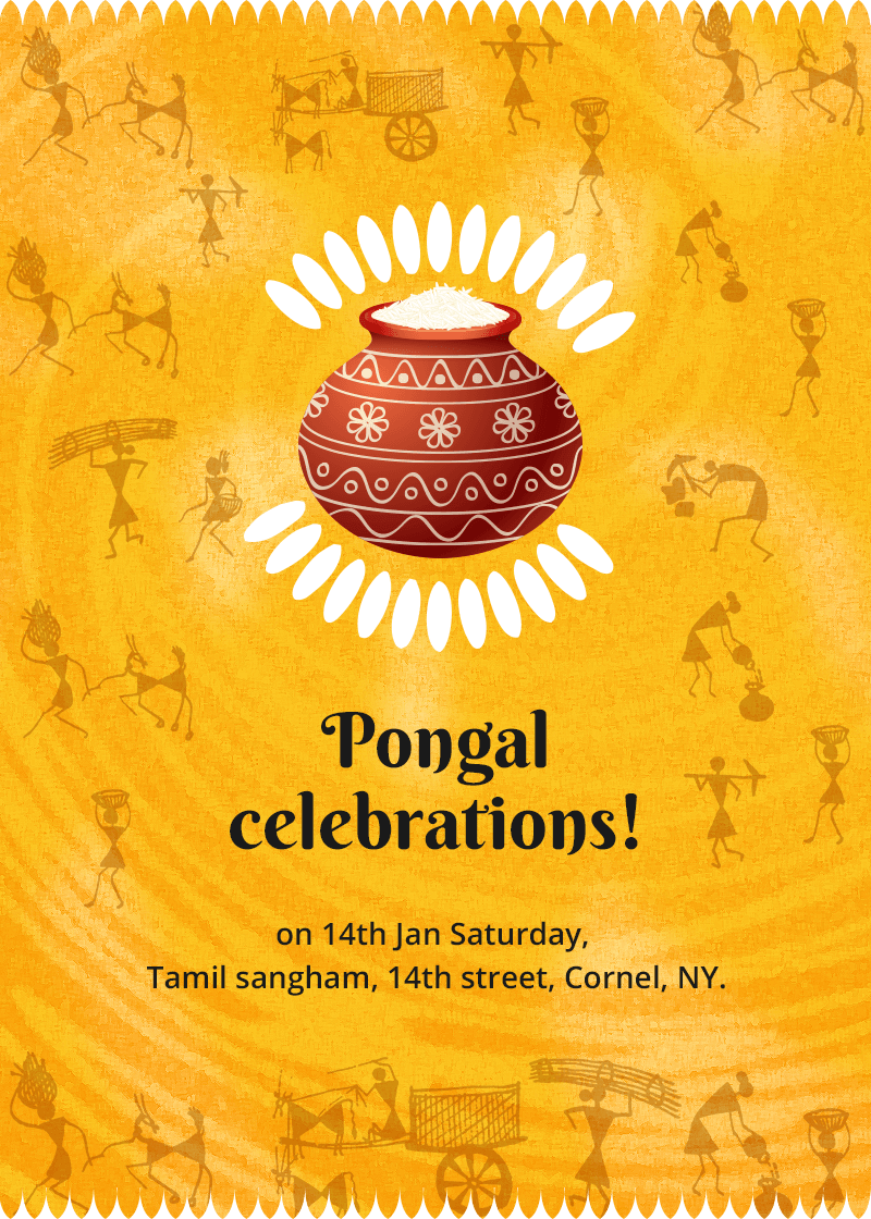 Pongal Celebrations Invitation Invites