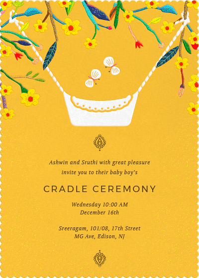 Cradle Ceremony Invitation Cards 3