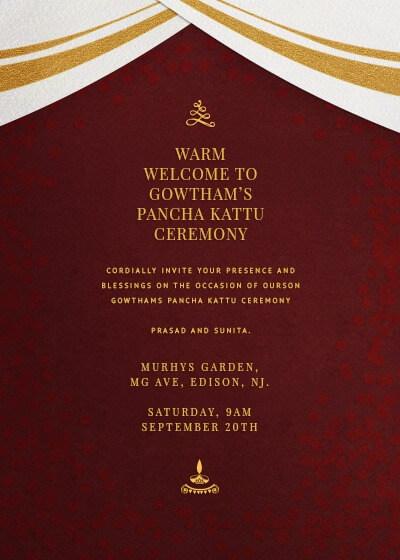 Royal Dhoti Talapaga Invitation - Invites