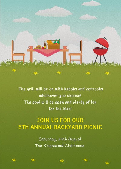 Picnic In The Park Invitation - Invites