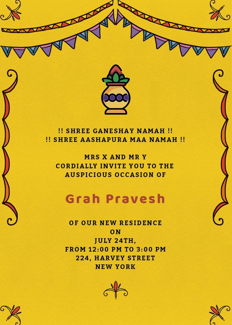 Griha pravesh deals invitation