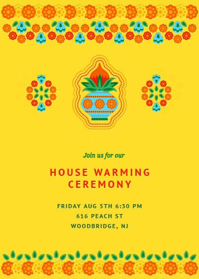 Indian Housewarming Invitation 8