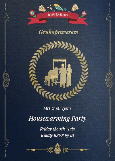 Indian House Warming Invitations Designs 1