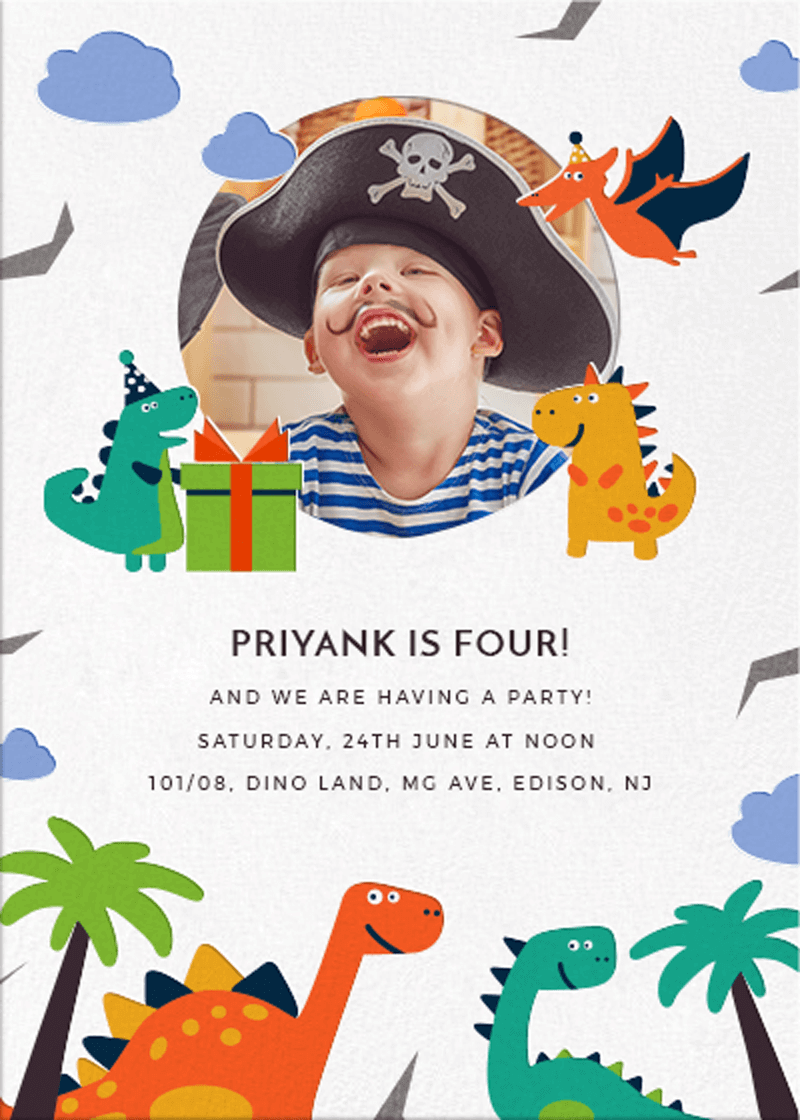 Online Invitation Card Designs Invites Jurassic Fun Party