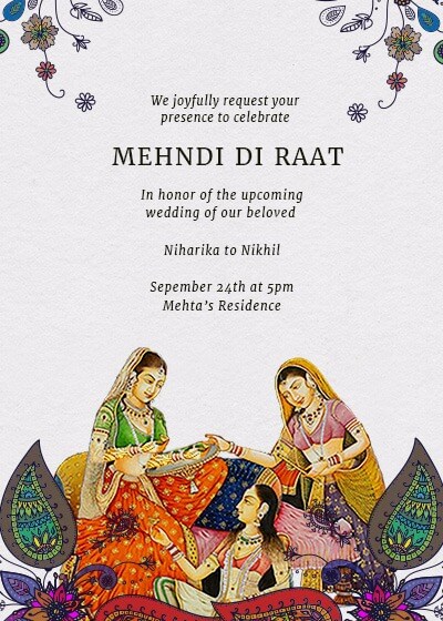 invitation wedding on cards quotes Invites  Invitation Di Raat Mehndi