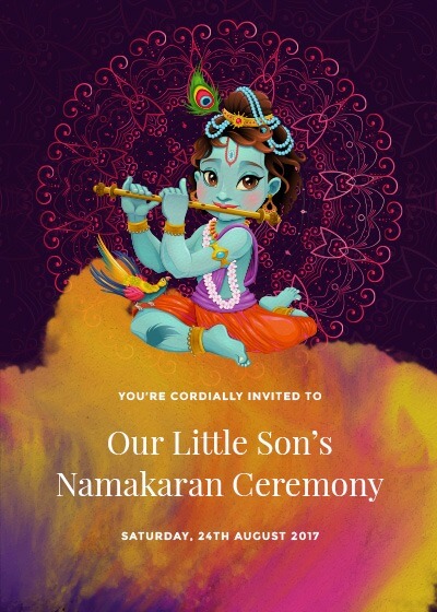 Bal Krishna Namakaran Invitation - Invites